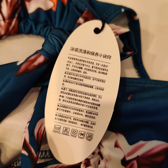 One Pieces Blue Floral Swimsuit New With Tag - Picture 10 of 11